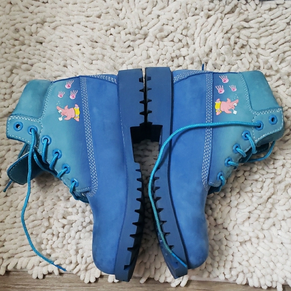 Timberland Kids Blue SpongeBob SquarePants Boots Sz 2 Unisex - Picture 11 of 16